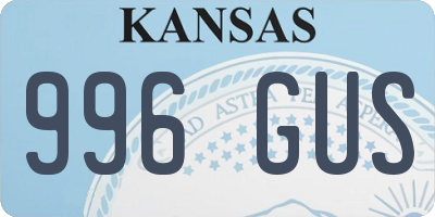 KS license plate 996GUS