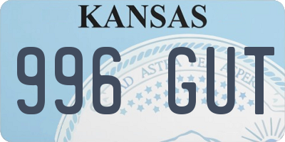 KS license plate 996GUT