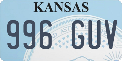 KS license plate 996GUV