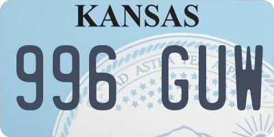 KS license plate 996GUW