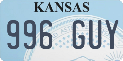 KS license plate 996GUY