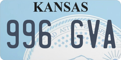 KS license plate 996GVA