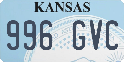 KS license plate 996GVC