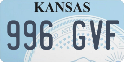 KS license plate 996GVF