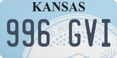 KS license plate 996GVI