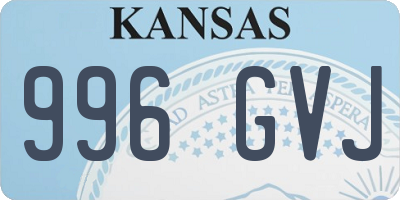 KS license plate 996GVJ
