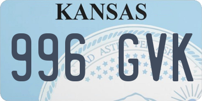 KS license plate 996GVK