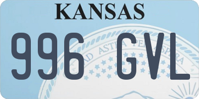 KS license plate 996GVL