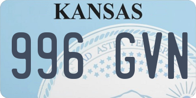KS license plate 996GVN