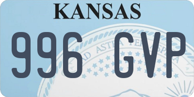 KS license plate 996GVP