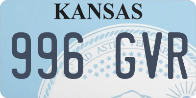 KS license plate 996GVR