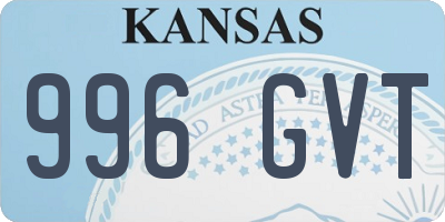 KS license plate 996GVT