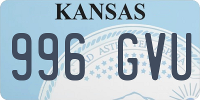 KS license plate 996GVU