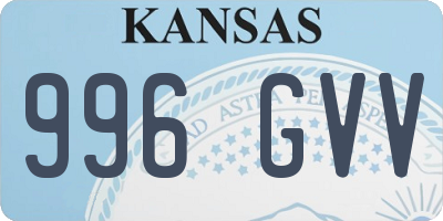 KS license plate 996GVV