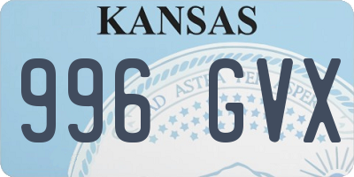 KS license plate 996GVX