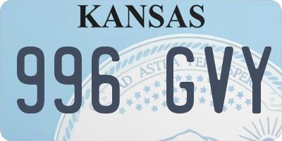 KS license plate 996GVY