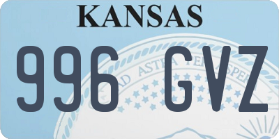 KS license plate 996GVZ