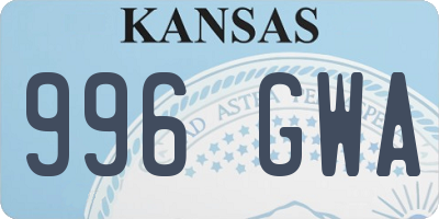 KS license plate 996GWA