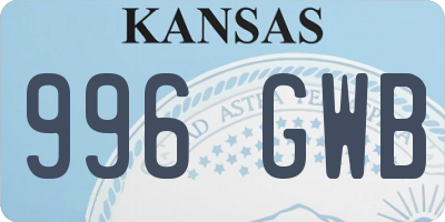 KS license plate 996GWB