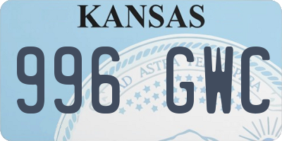 KS license plate 996GWC