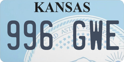 KS license plate 996GWE