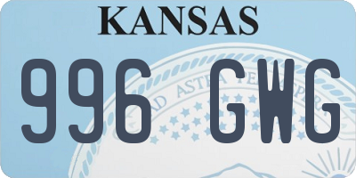 KS license plate 996GWG