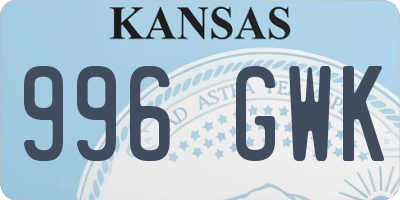 KS license plate 996GWK