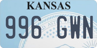 KS license plate 996GWN