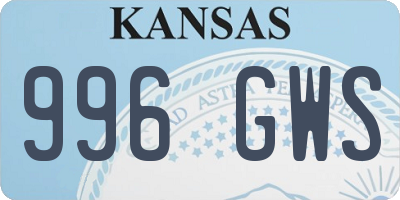 KS license plate 996GWS