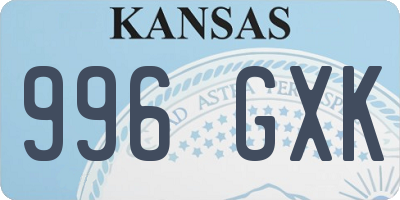 KS license plate 996GXK