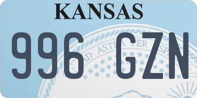 KS license plate 996GZN