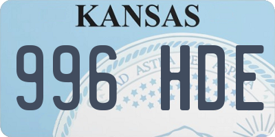 KS license plate 996HDE