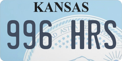 KS license plate 996HRS