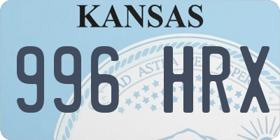 KS license plate 996HRX