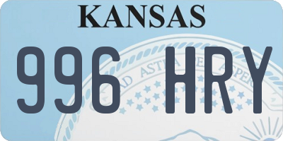 KS license plate 996HRY
