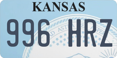 KS license plate 996HRZ