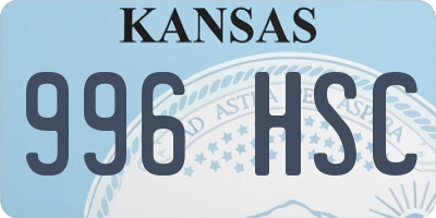 KS license plate 996HSC