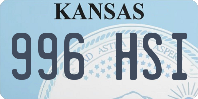 KS license plate 996HSI