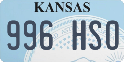 KS license plate 996HSO