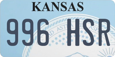 KS license plate 996HSR