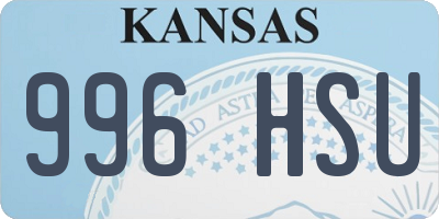 KS license plate 996HSU