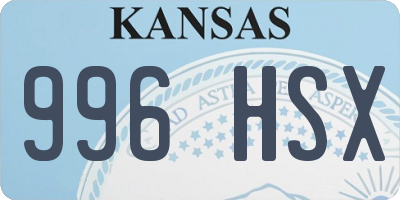 KS license plate 996HSX