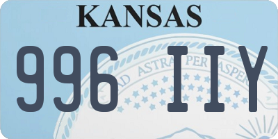 KS license plate 996IIY