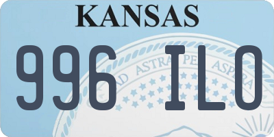 KS license plate 996ILO