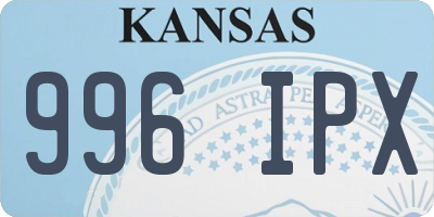 KS license plate 996IPX