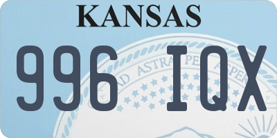 KS license plate 996IQX