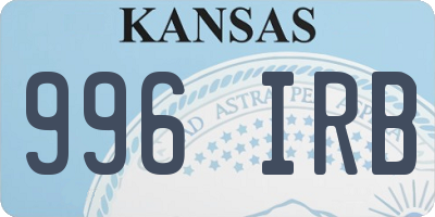 KS license plate 996IRB