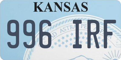 KS license plate 996IRF