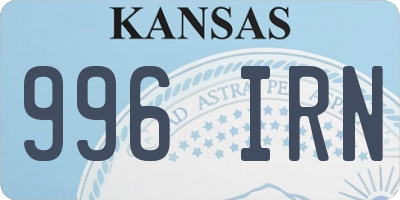 KS license plate 996IRN