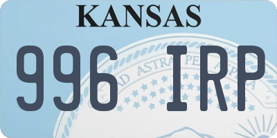 KS license plate 996IRP